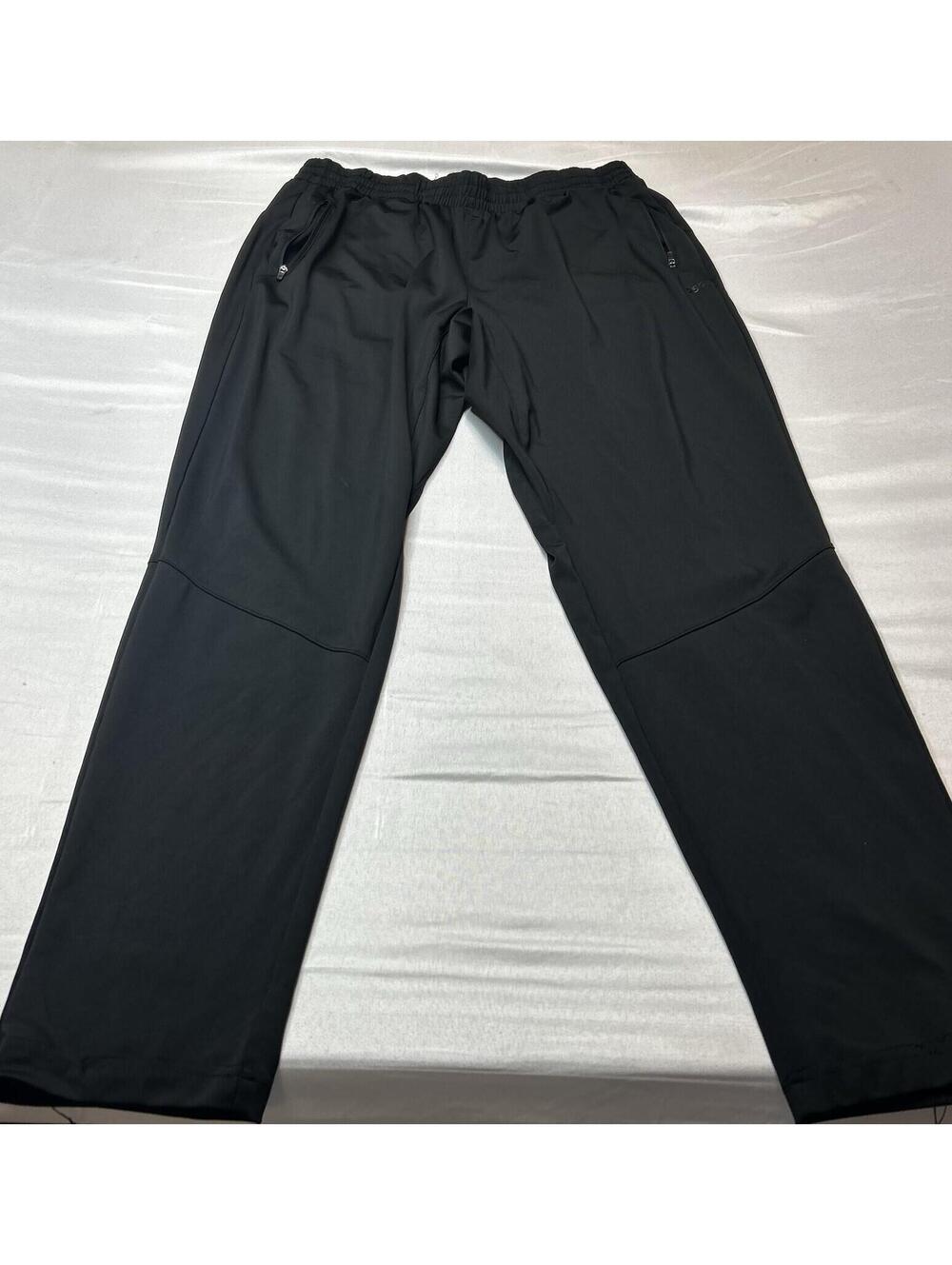DSG Mens Athletic Pants Large Black Stretch Woven Zip Pockets Performance